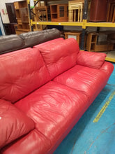 Load image into Gallery viewer, Three Seater Red Leather Sofa
