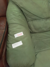 Load image into Gallery viewer, Three Seater Green Leather Sofa
