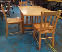 Load image into Gallery viewer, Light Wood Dining Table  &amp; 3 Chairs
