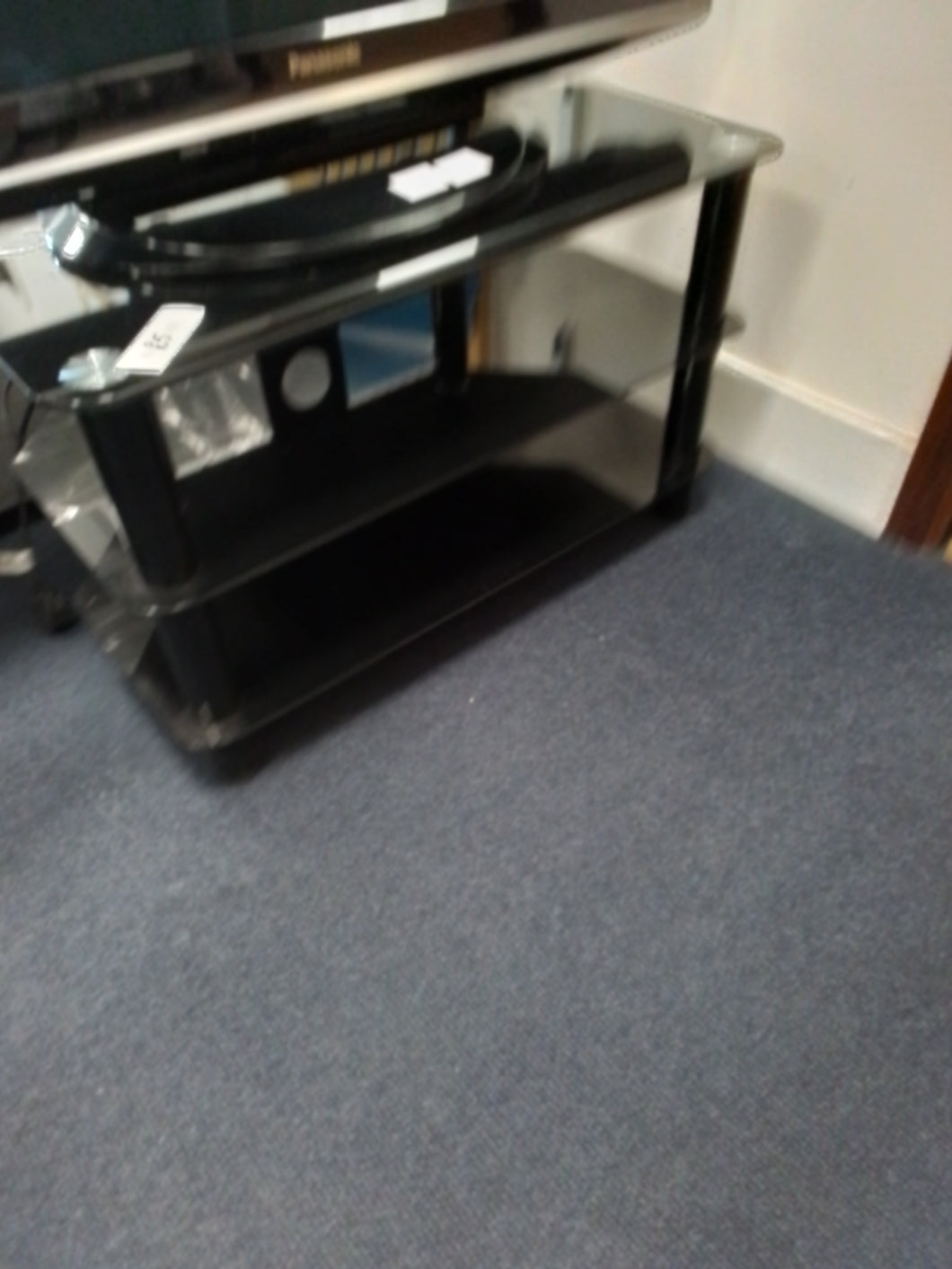 Black Glass Television Stand