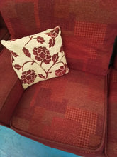 Load image into Gallery viewer, Red 3 Seater Sofa, 2 Seater Sofa &amp; Pouffe

