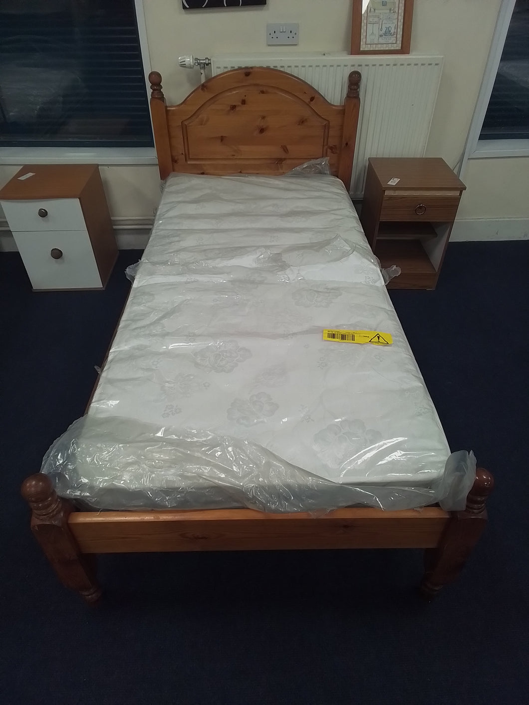 Single bed complete with factory return mattress