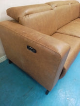Load image into Gallery viewer, Tan Leather Corner Reclining Sofa
