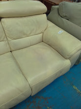 Load image into Gallery viewer, Cream Three Seater Manual Recliner Sofa
