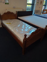 Load image into Gallery viewer, Pine  Bedframe w/Factory Return Mattress
