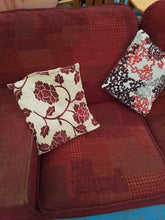Load image into Gallery viewer, Red 3 Seater Sofa, 2 Seater Sofa &amp; Pouffe
