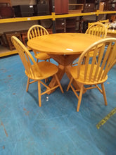Load image into Gallery viewer, Pine Circular Dining Table &amp; 4 Chairs
