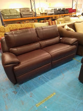 Load image into Gallery viewer, Brown Leather Three Seater Sofa
