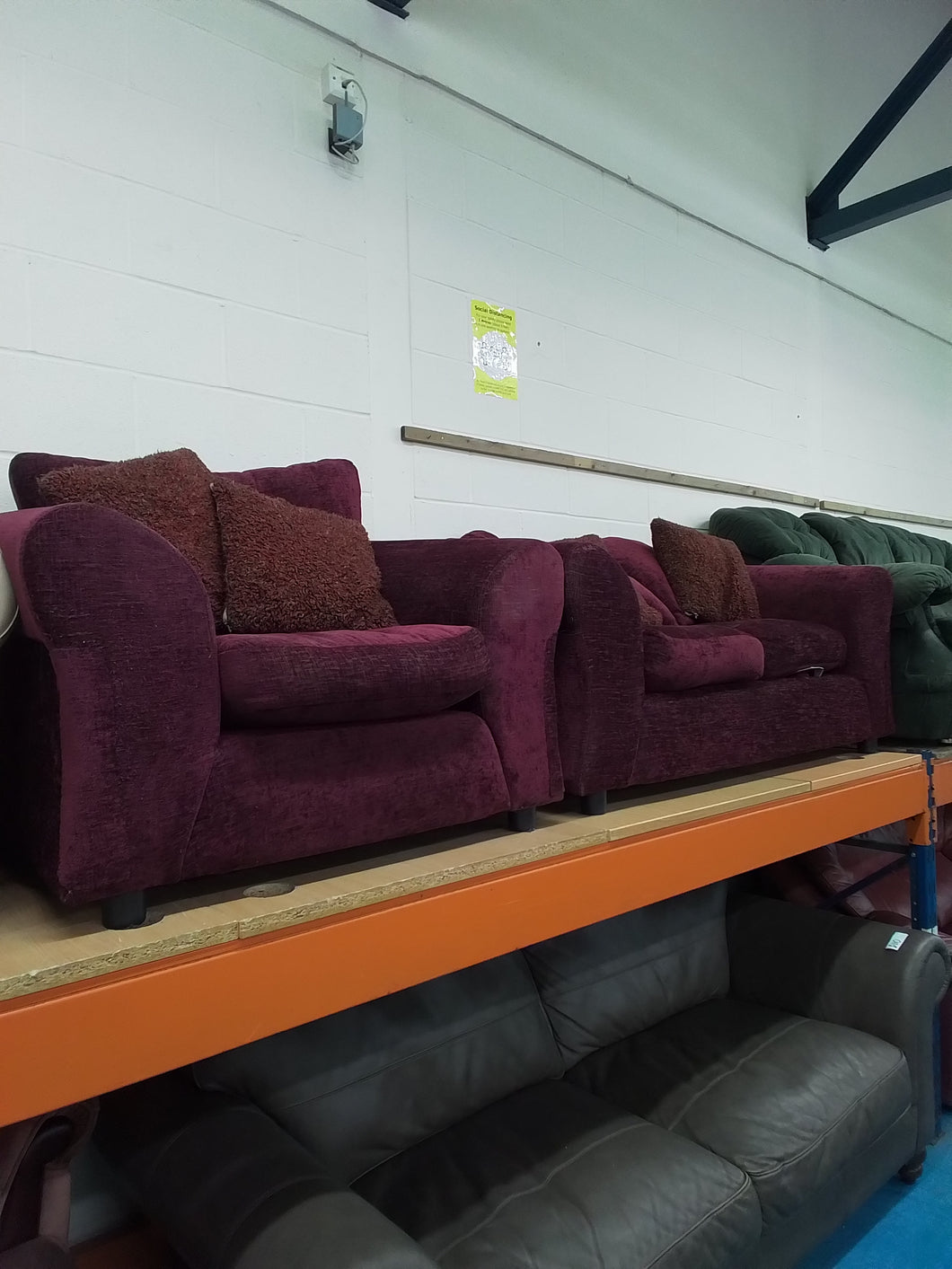 Purple 2 Seater Sofa & Armchair