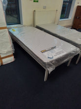 Load image into Gallery viewer, Single White Bedframe w/Factory Return Mattress
