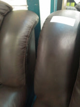 Load image into Gallery viewer, Brown Leather Three &amp; Seater Sofas Two
