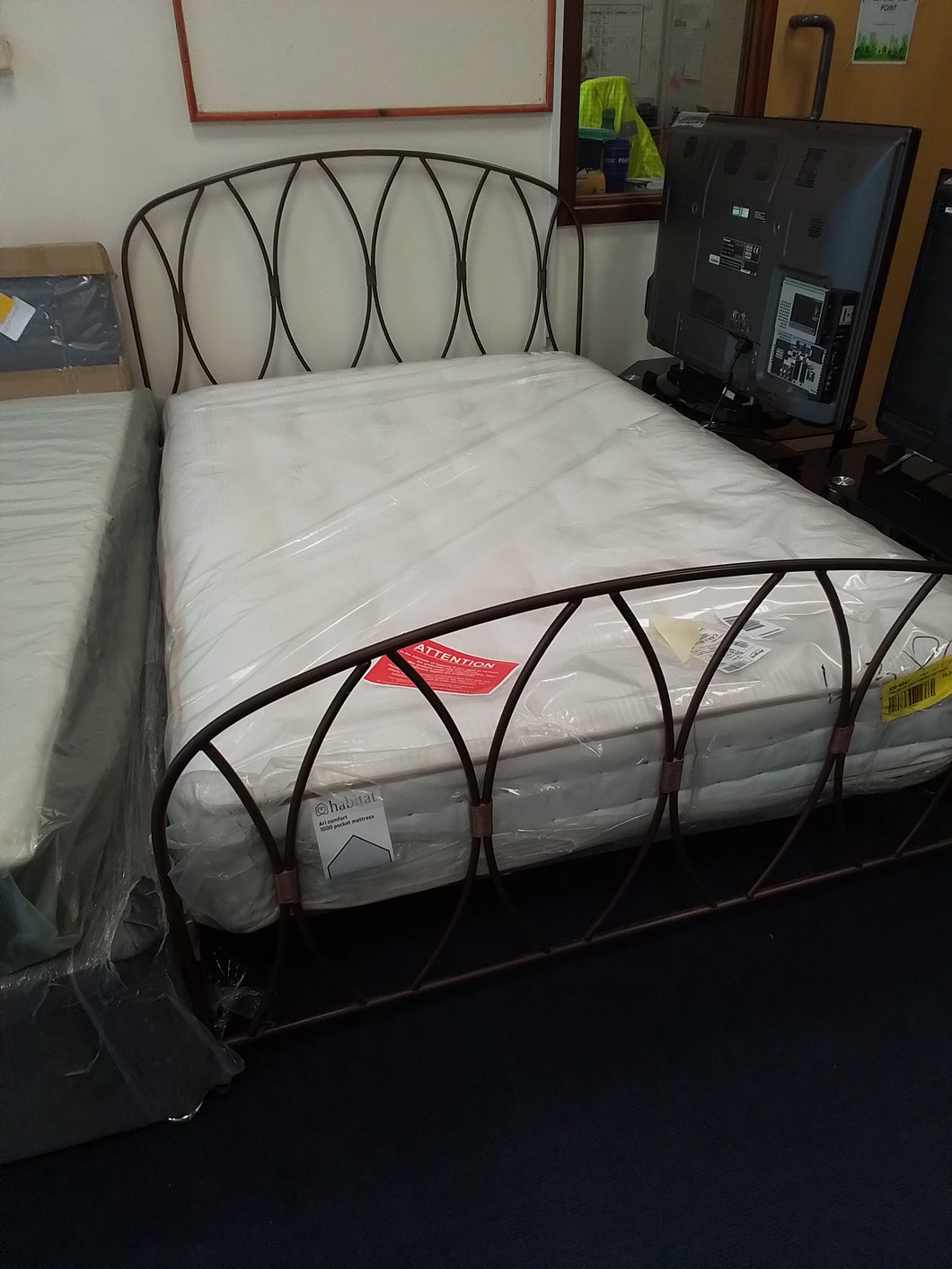Double Bedframe w/Factory Return Mattress