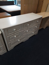 Load image into Gallery viewer, White Chest of Drawers &amp; 2 Bedside Cabinets
