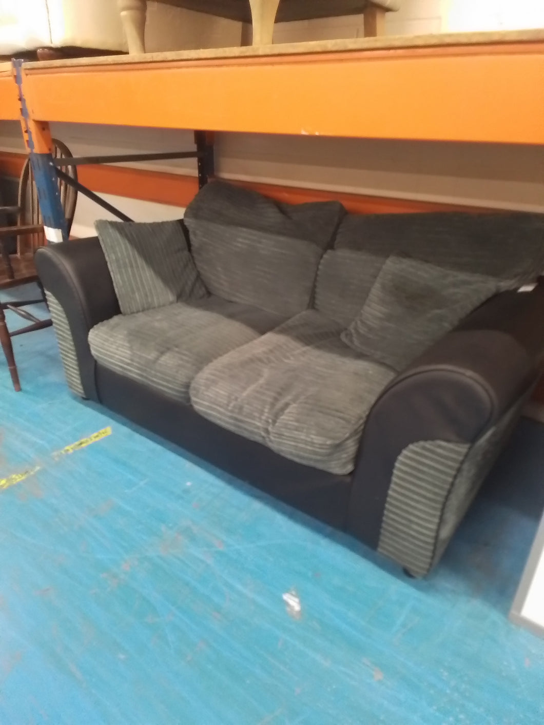 Black/Grey Two Seater Sofa
