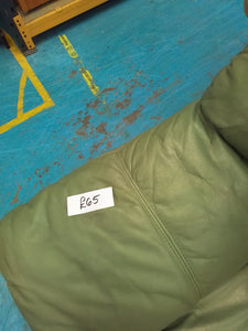 Green Leather Two Seater Sofa