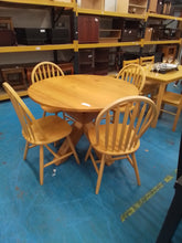 Load image into Gallery viewer, Pine Circular Dining Table &amp; 4 Chairs
