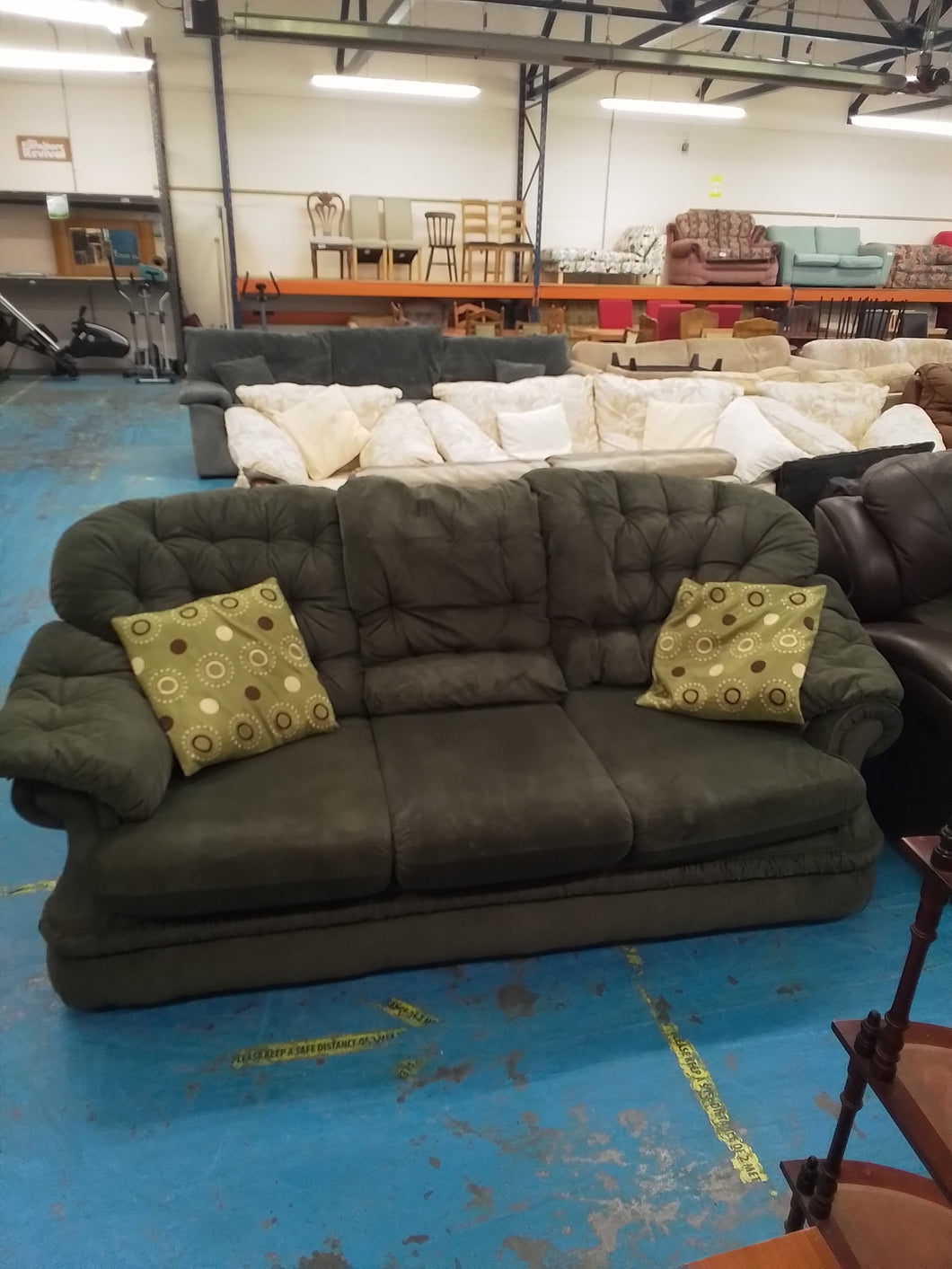Green 3 seater sofa