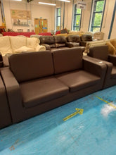 Load image into Gallery viewer, Brown Two Seater Sofa &amp; 2 Armchairs
