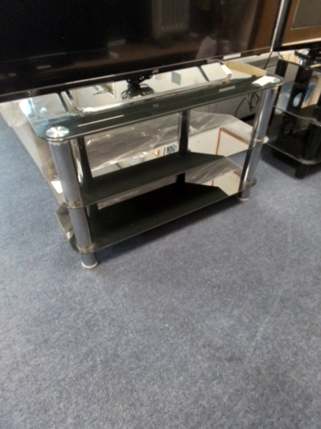 Black Glass Television Stand