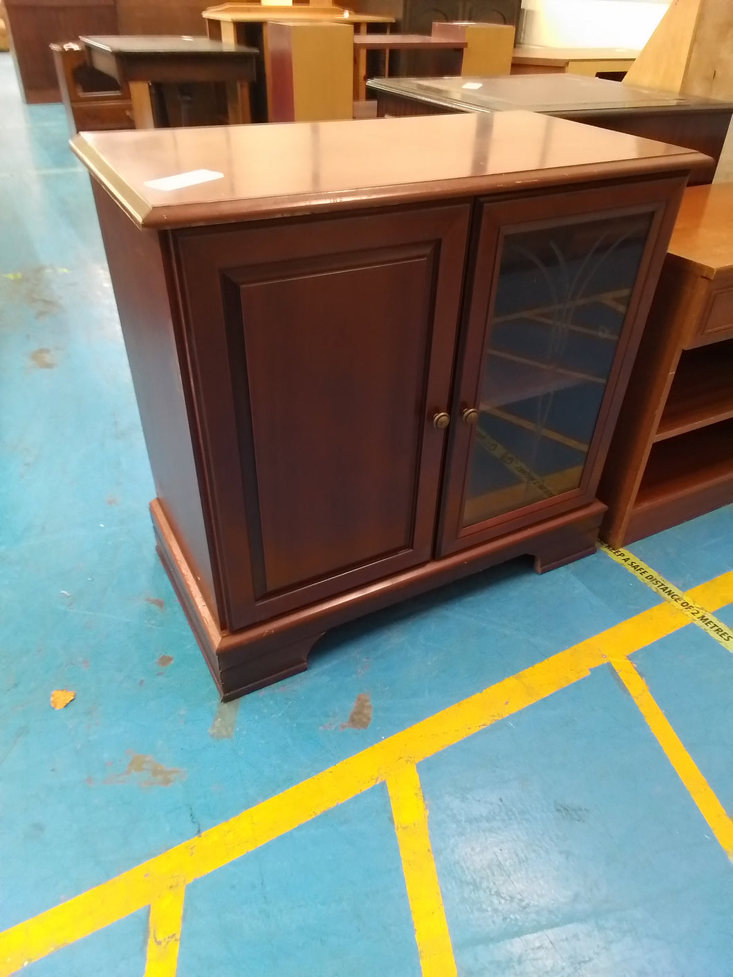 Mahogany Storage Unit w/Glass Door