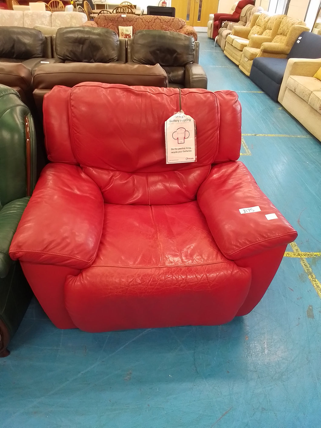 Red electric reclining armchair