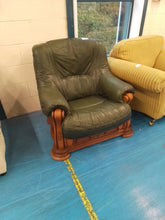 Load image into Gallery viewer, Green Leather Armchair
