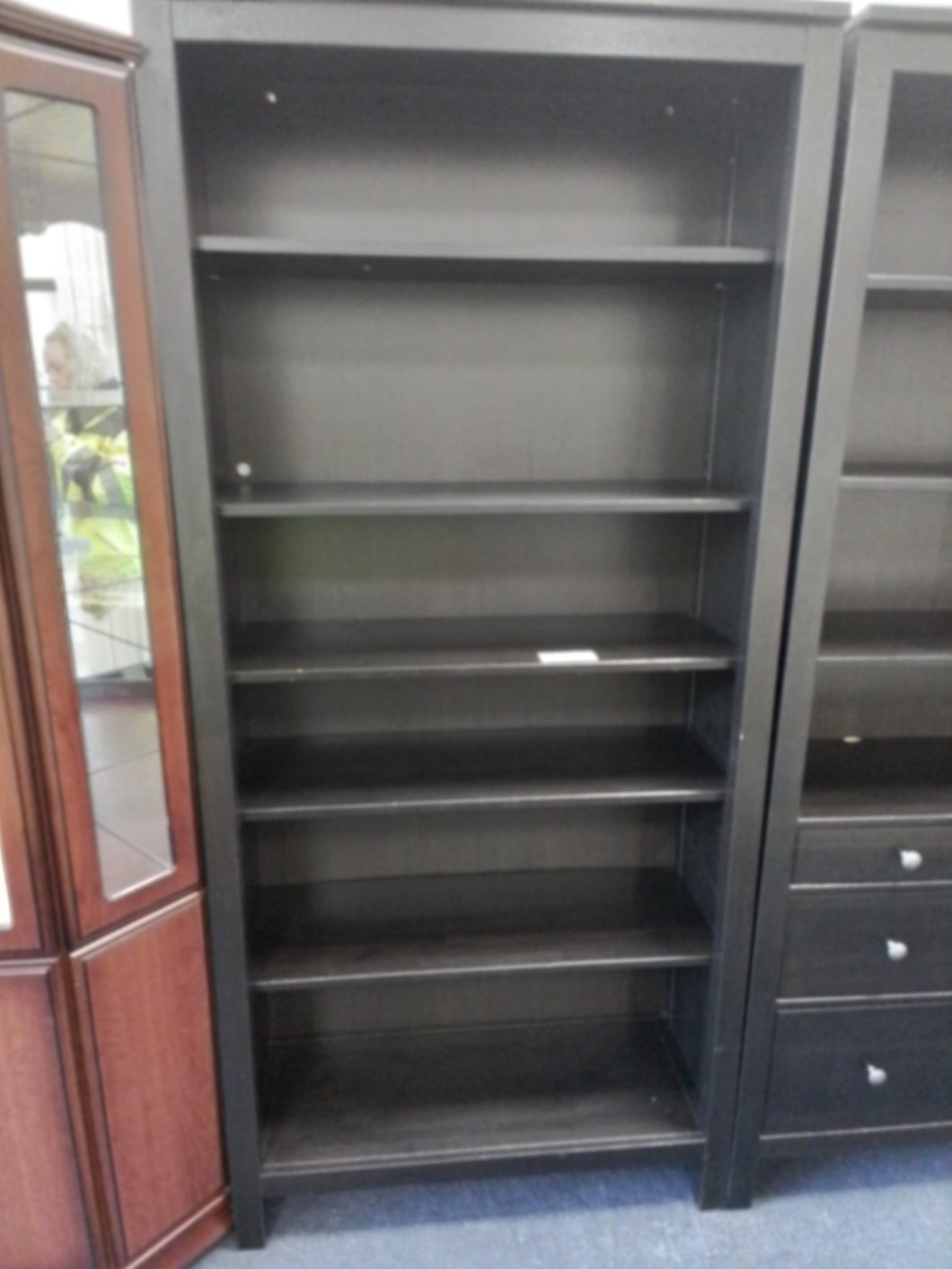 Dark brown/black bookcase - see description