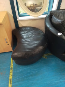 Leather Cuddle Chair & Footstool