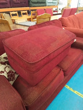 Load image into Gallery viewer, Red 3 Seater Sofa, 2 Seater Sofa &amp; Pouffe
