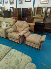 Load image into Gallery viewer, Leather Armchair &amp; Footstool
