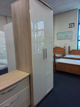 Load image into Gallery viewer, Cream High Gloss Wardrobe
