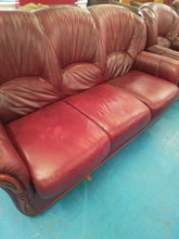 Load image into Gallery viewer, Burgundy Three  Seater &amp; Armchair
