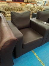 Load image into Gallery viewer, Pair of Black Leather Look Armchairs
